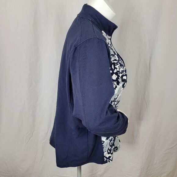 Laura Scott Woman Floral Print Front Panel Full Zip Jacket Size 2X - Picture 4 of 7